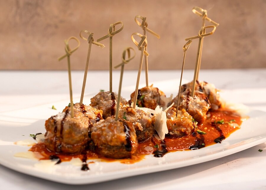 Plated appetizers prepared in house by Chef’s Catering