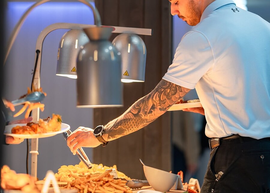 Chef attended carving station at a corporate event near Rochester, NY