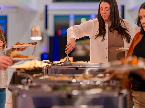 Guests at the buffet, Chef's Event Center near Rochester, NY
